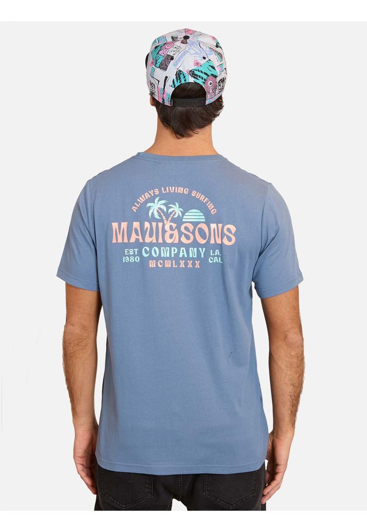 Polera MC Always Living Surfing Azul Hombre Maui And Sons-1