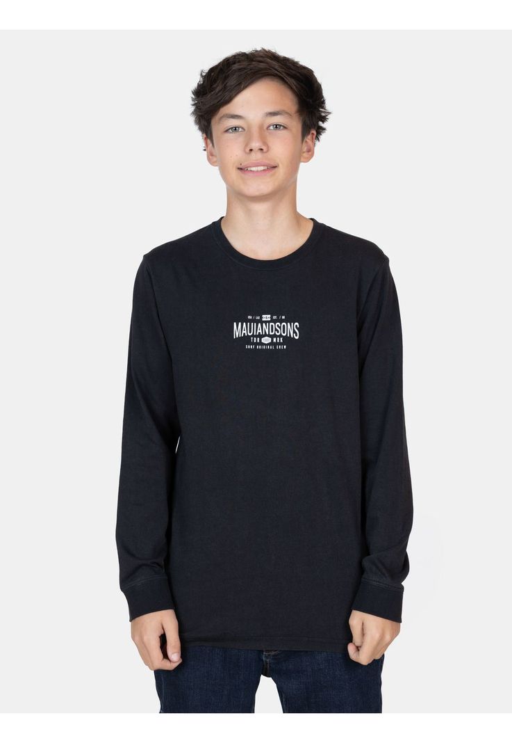 Polera ML Active Negro Infantil Maui And Sons