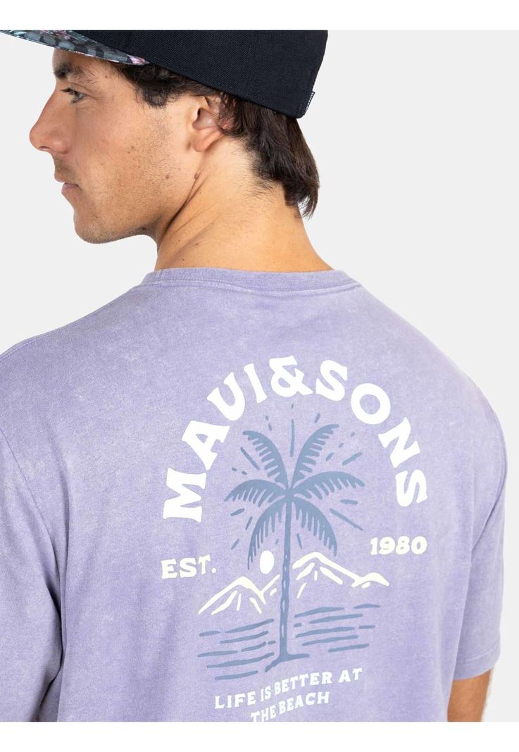Polera MC Established Tees  Morado Hombre Maui And Sons-3