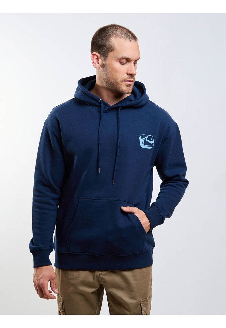 Poleron Canguro Original Rusty Hoodie Azul Hombre Rusty