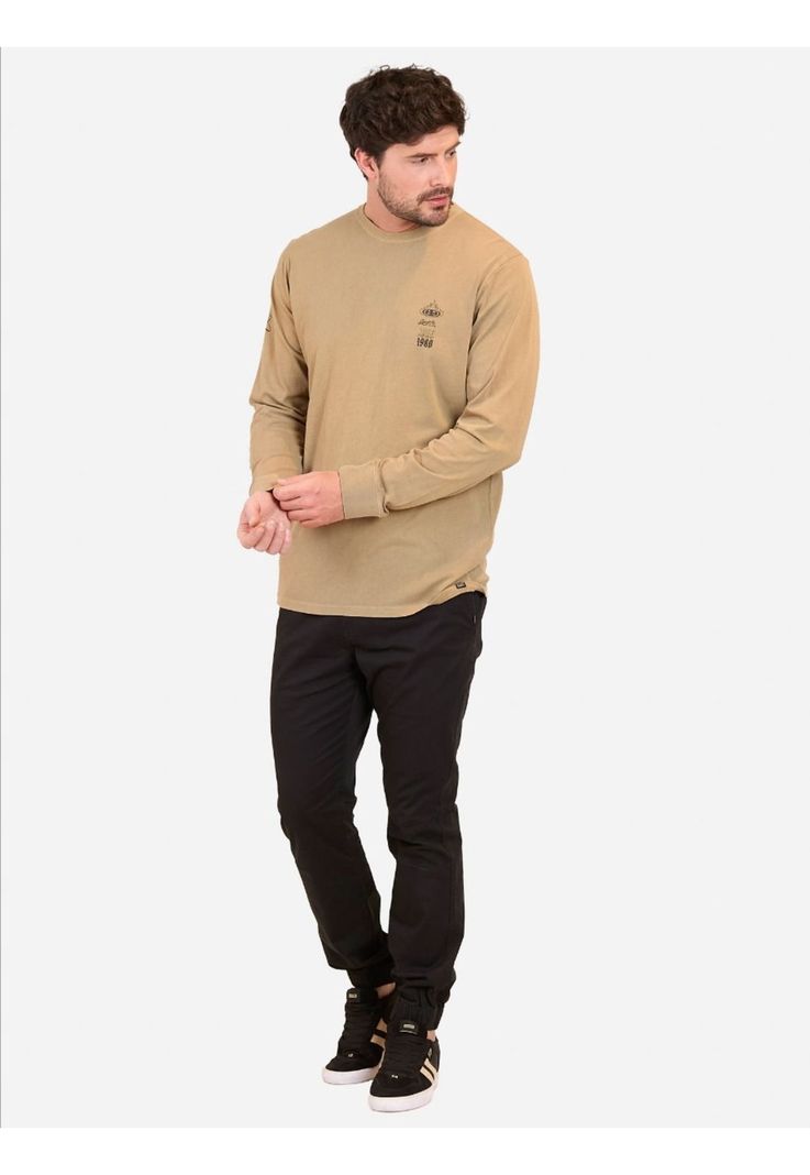 Polera ML Surf Co Hombre Khaki Maui And Sons-3
