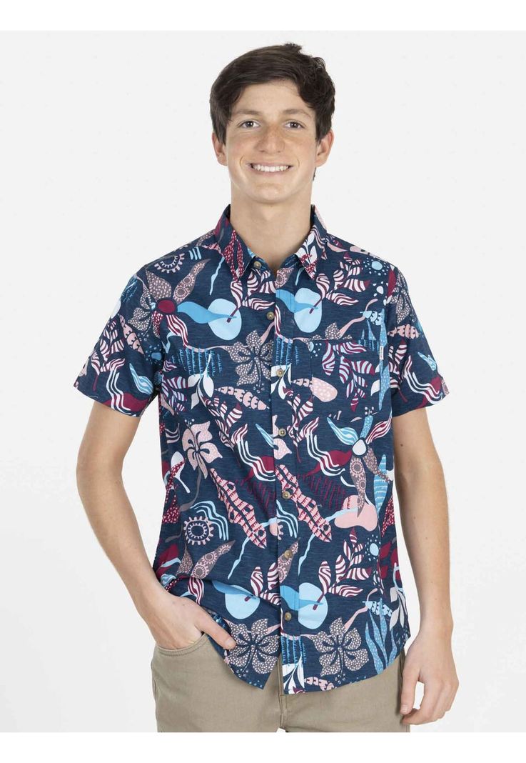 Camisa MIXED FOLIAGE Juvenil Multicolor Maui and Sons-0