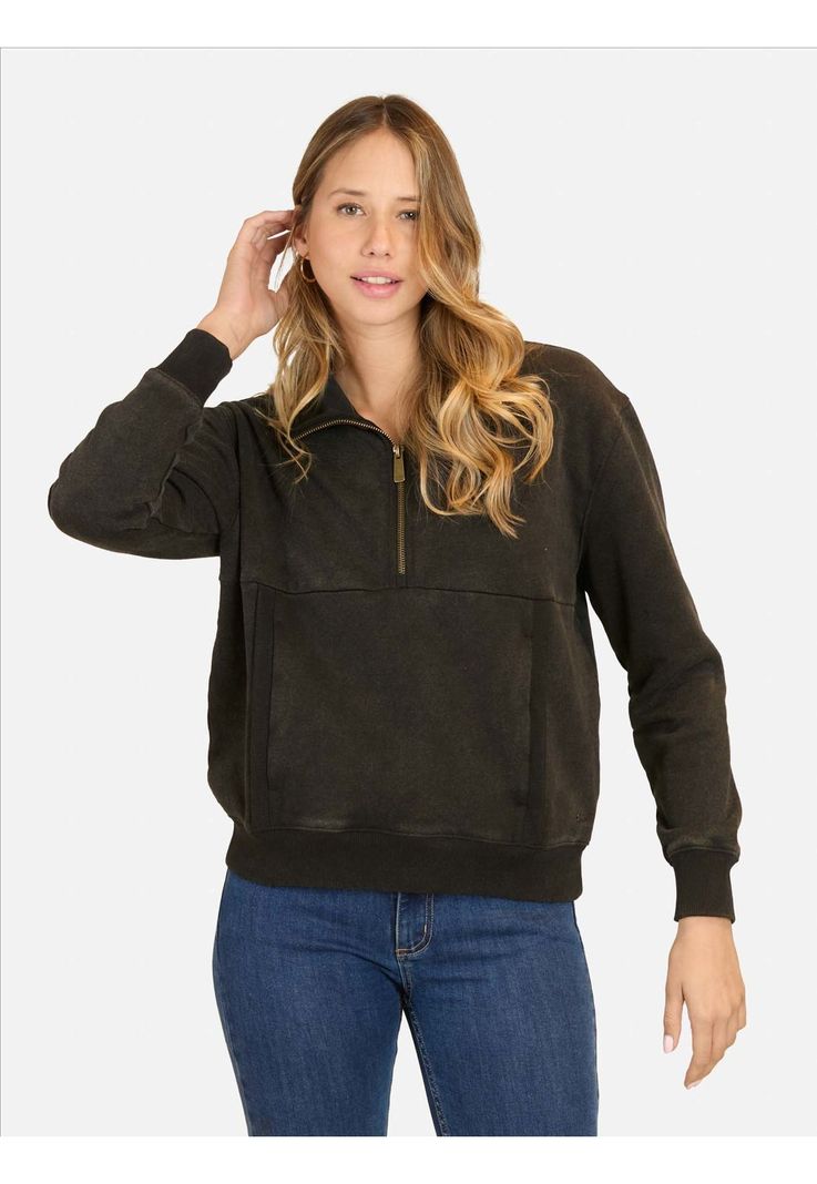 Poleron CR Siren Negro Mujer Maui And Sons-0