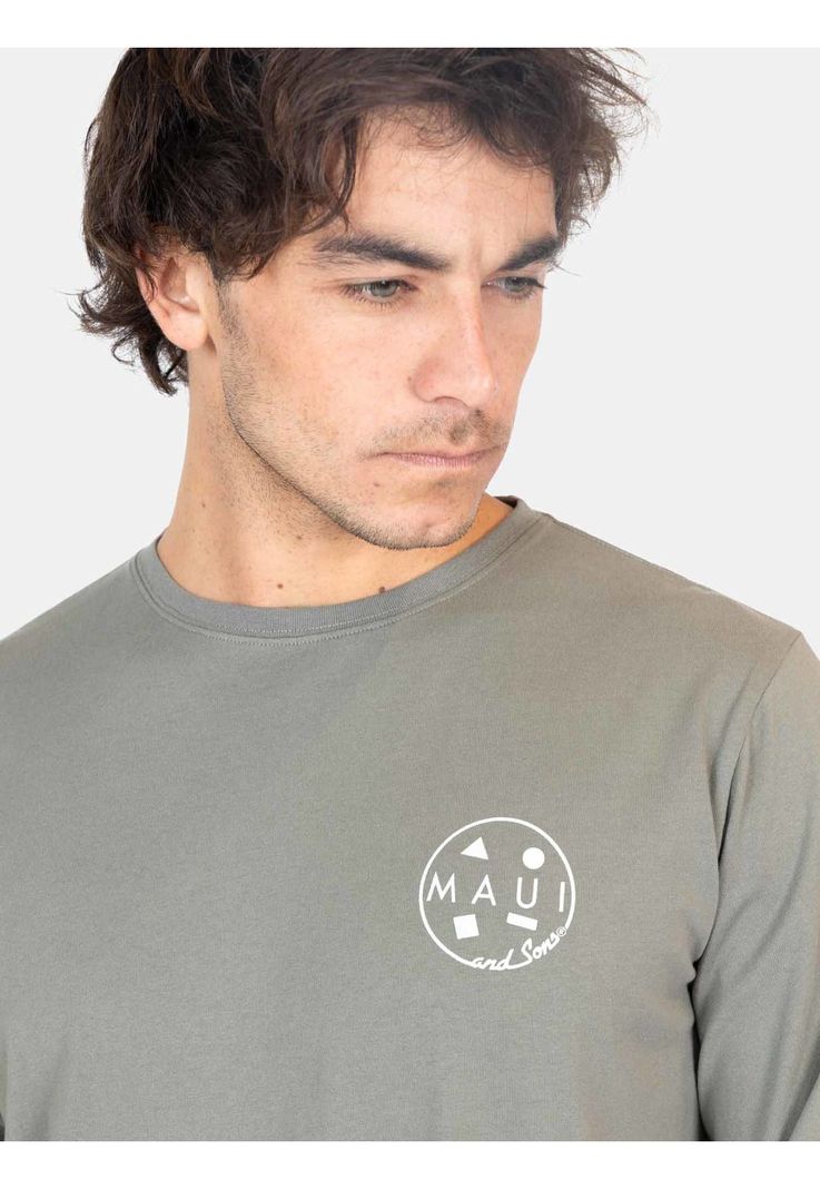 Polera ML Spray Verde Hombre Maui And Sons-2