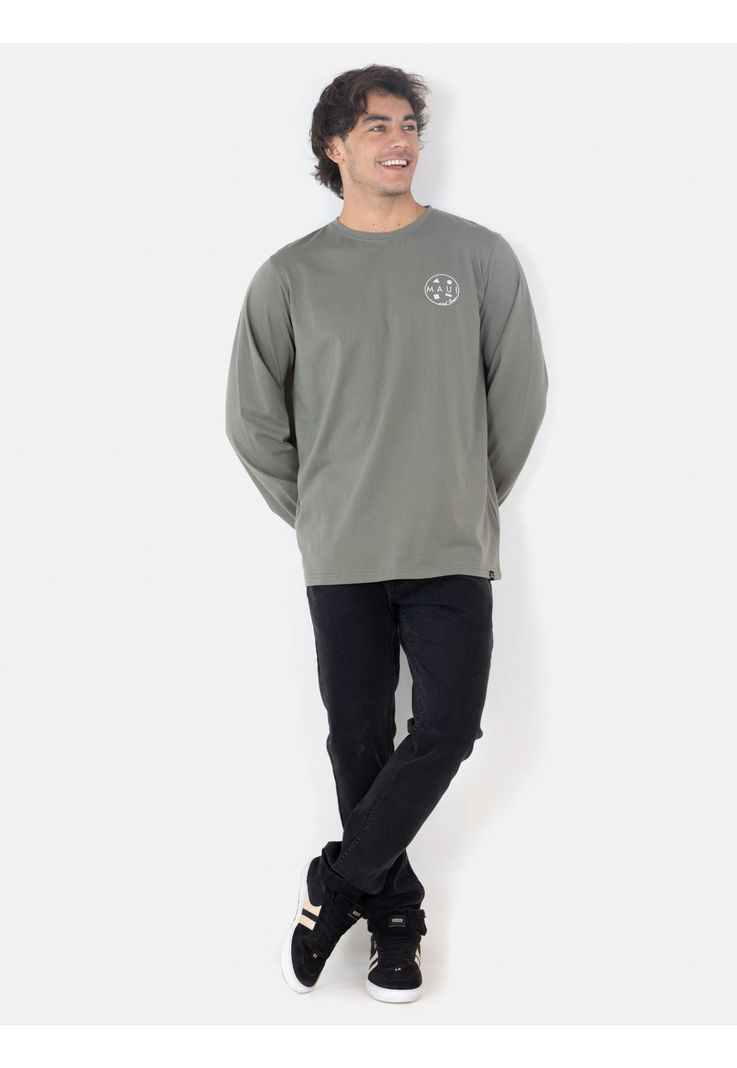 Polera ML Spray Verde Hombre Maui And Sons-3