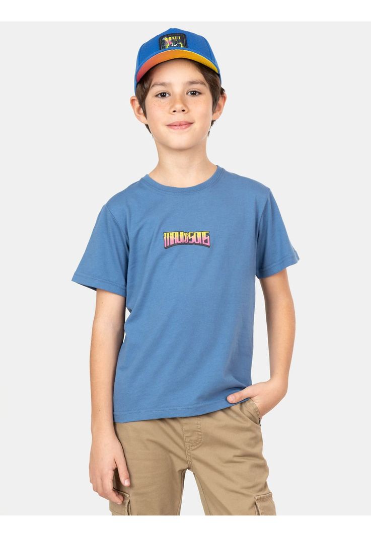 Polera MC Lock And Loaded Azul Niño Maui And Sons-0