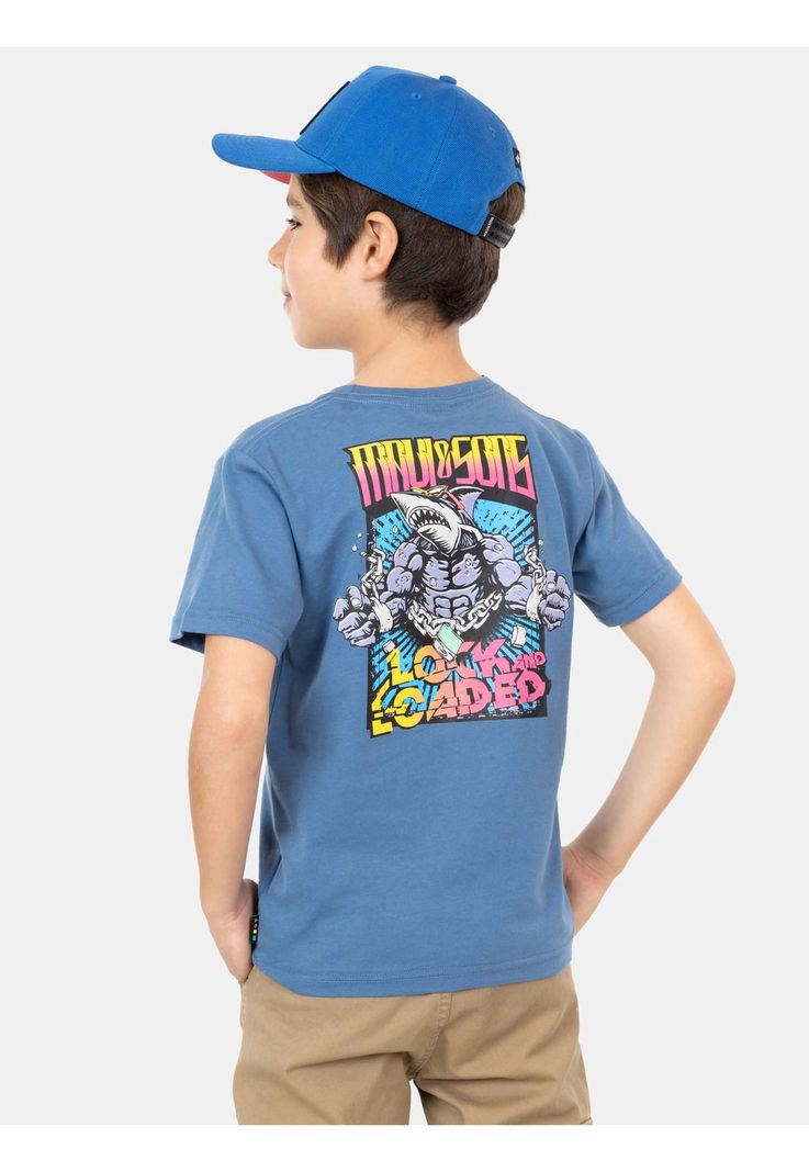 Polera MC Lock And Loaded Azul Niño Maui And Sons-3