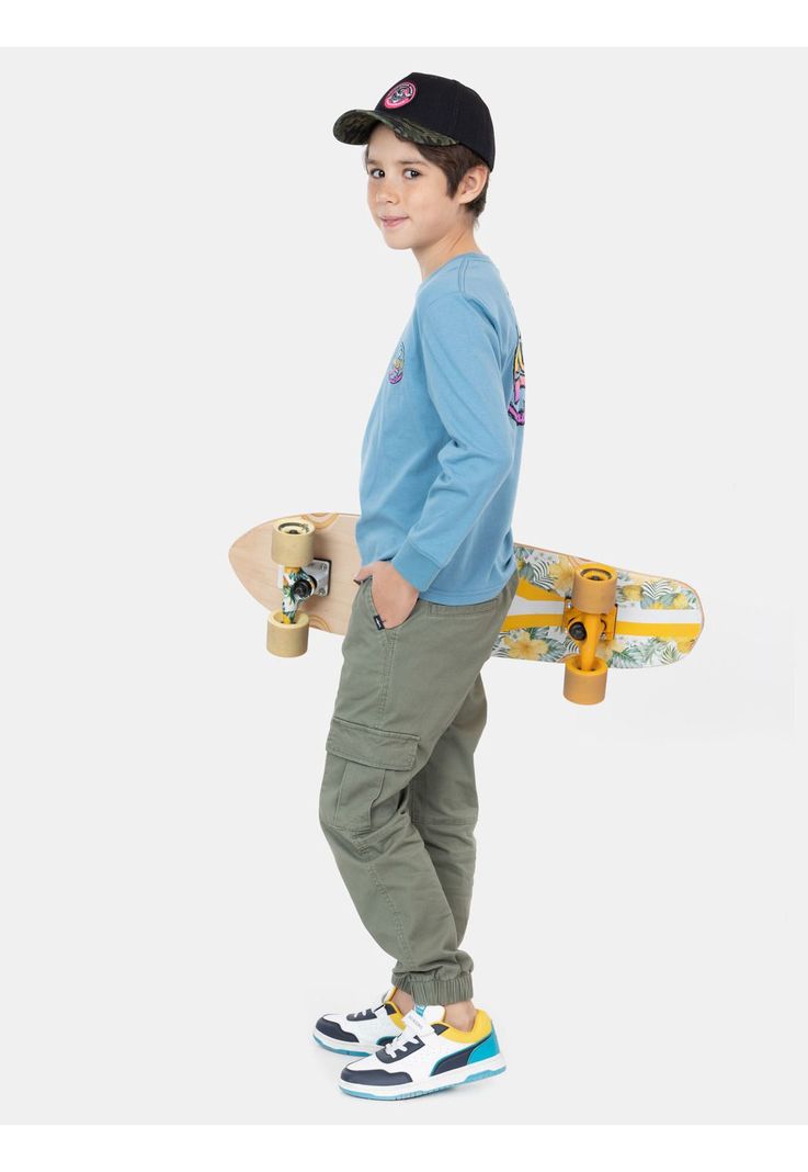 Polera ML Coockie Noise Celeste Niño Maui And Sons-0