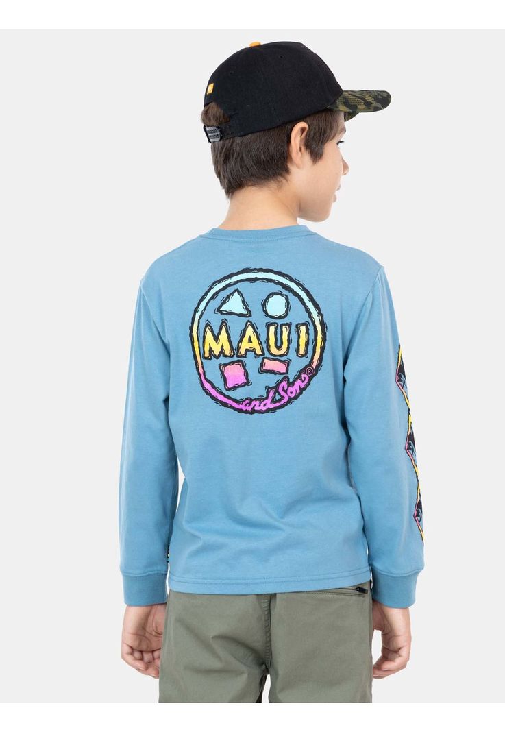 Polera ML Coockie Noise Celeste Niño Maui And Sons-1