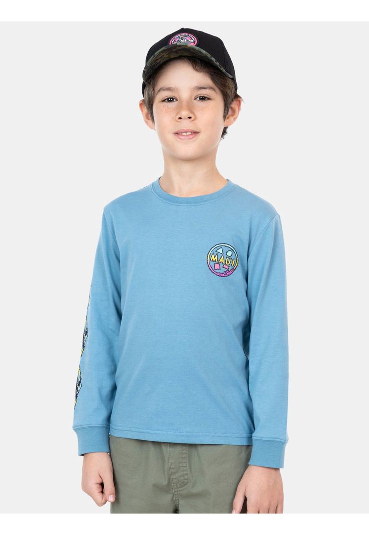 Polera ML Coockie Noise Celeste Niño Maui And Sons-2