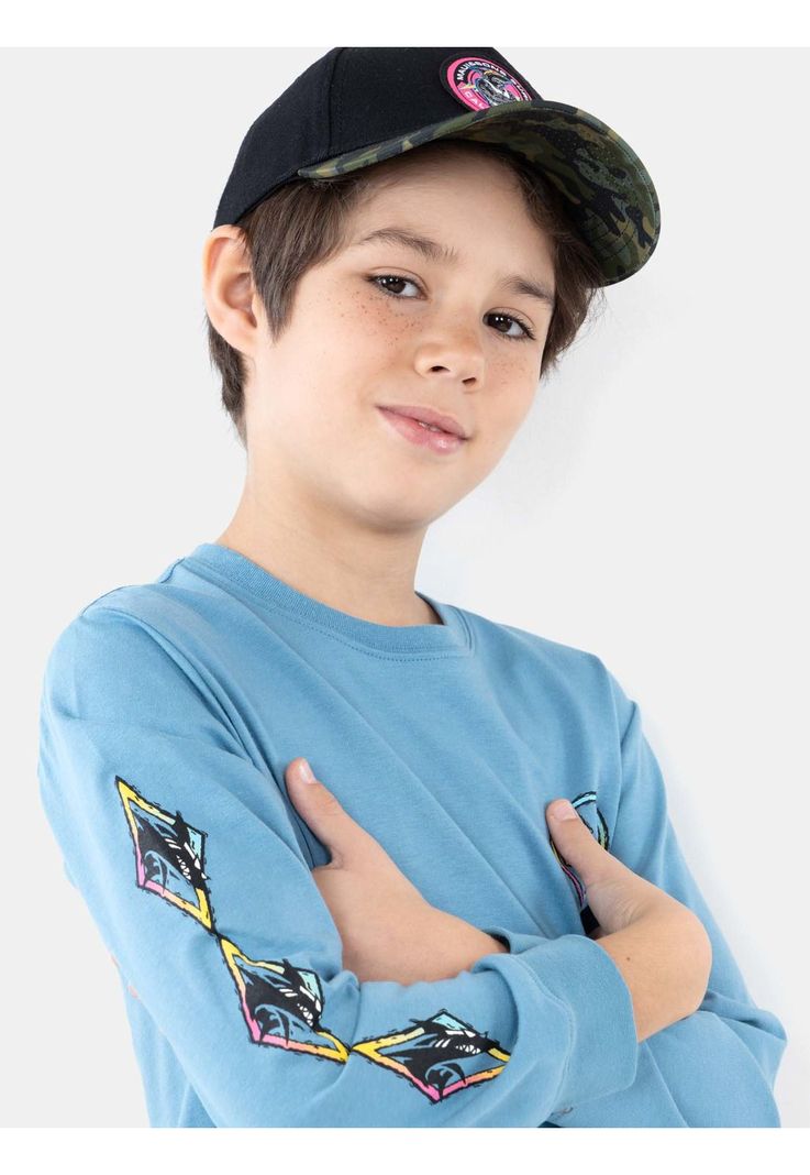 Polera ML Coockie Noise Celeste Niño Maui And Sons-3