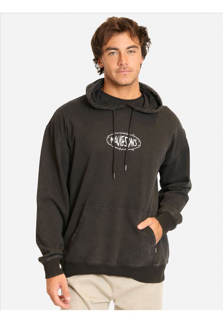 Poleron Canguro Waviana Negro Hombre Maui And Sons