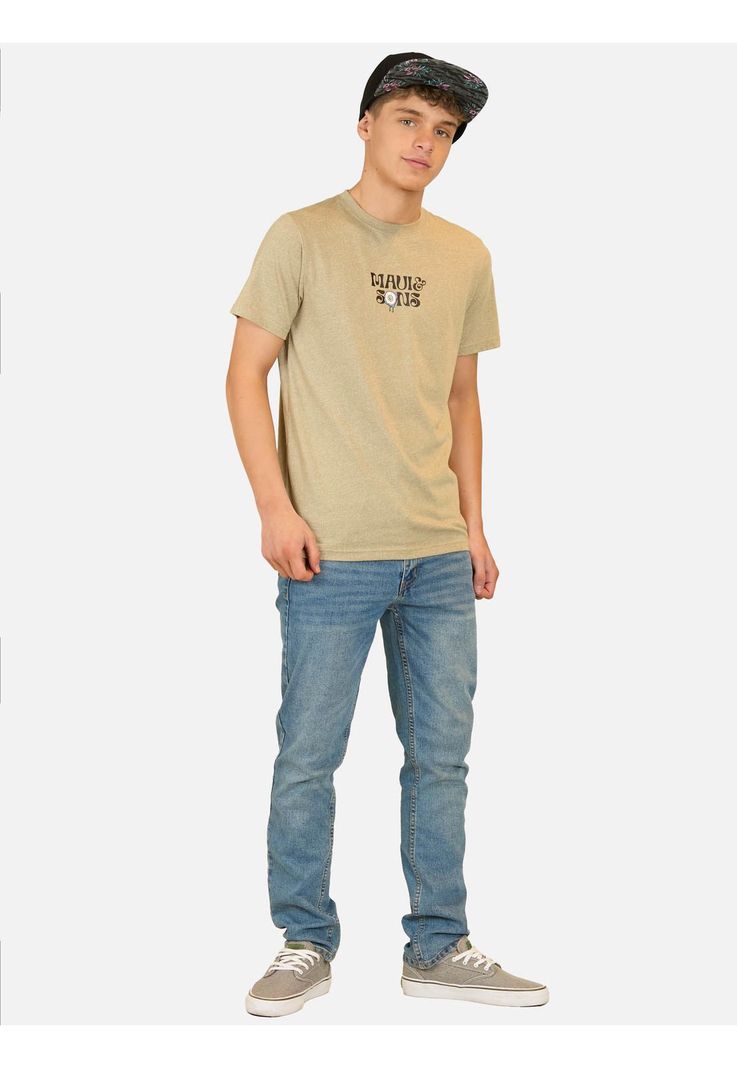 Polera MC Surf Skull Khaki Infantil Maui And Sons-2