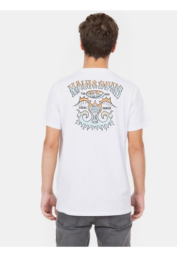 Polera MC Retro Rider Blanco Infantil Maui And Sons-1