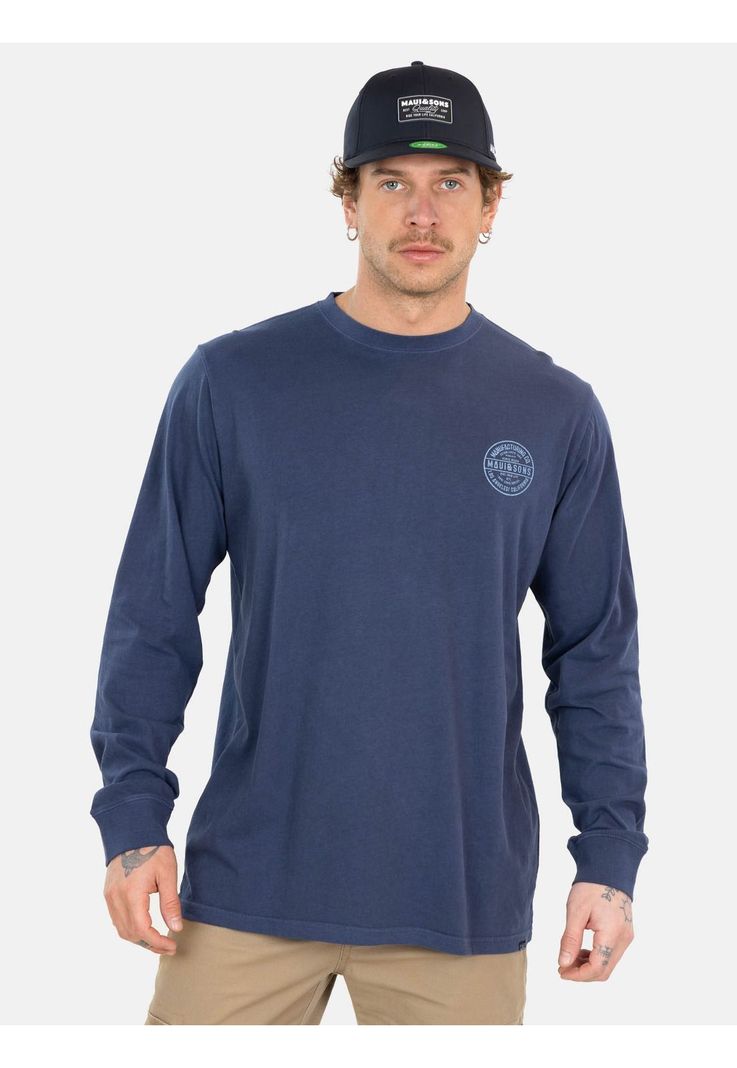 Polera ML Ride Your Life Hombre Azul Maui And Sons-0