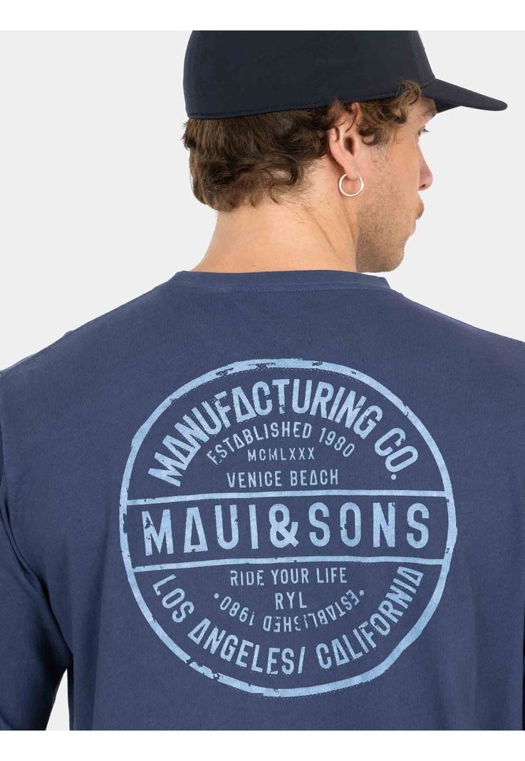 Polera ML Ride Your Life Hombre Azul Maui And Sons-2