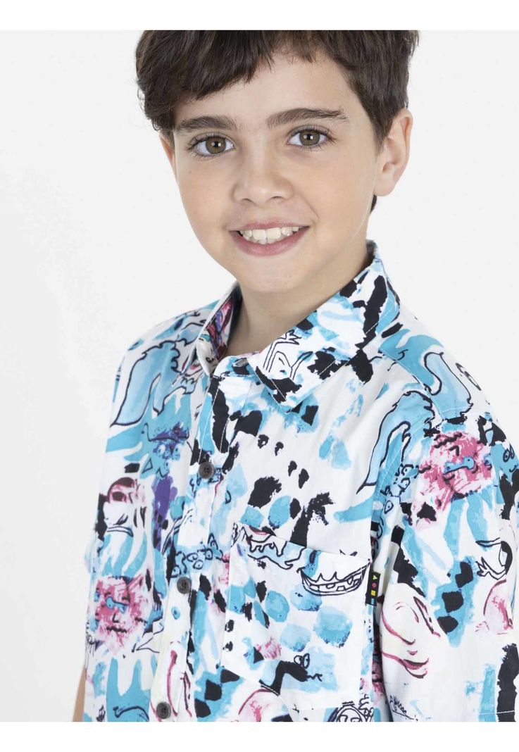 Camisa COLLAGE ART Niño Multicolor Maui and Sons-0