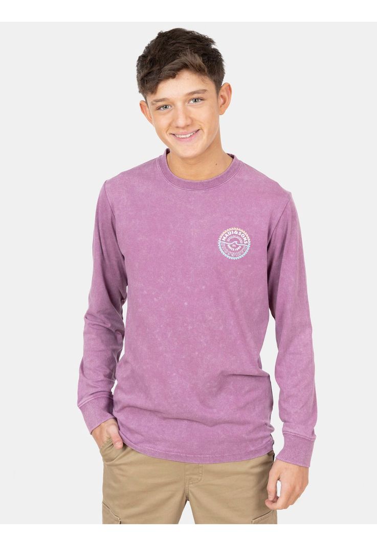 Polera ML Sprocket Maui Burdeo Infantil Maui And Sons-0