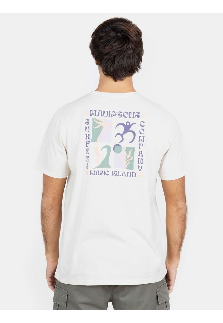 Polera MC Island Magic Surf Tees  Beige Hombre Maui And Sons-1