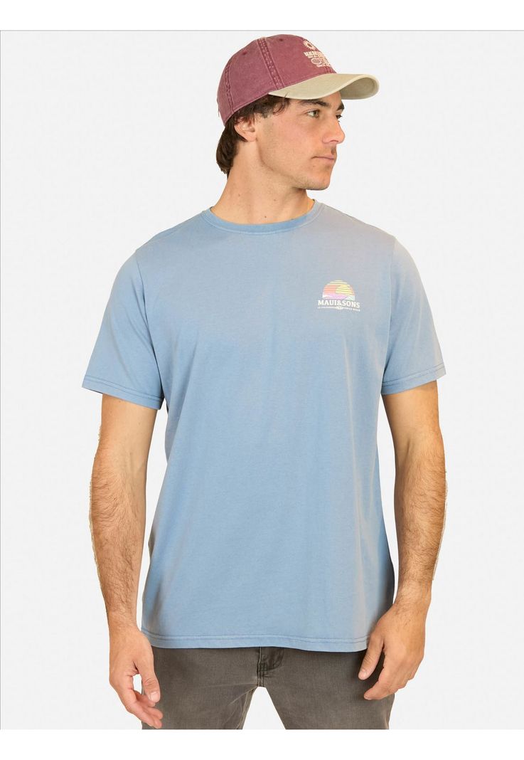 Polera MC Portraid Sunset Azul Hombre Maui And Sons-0