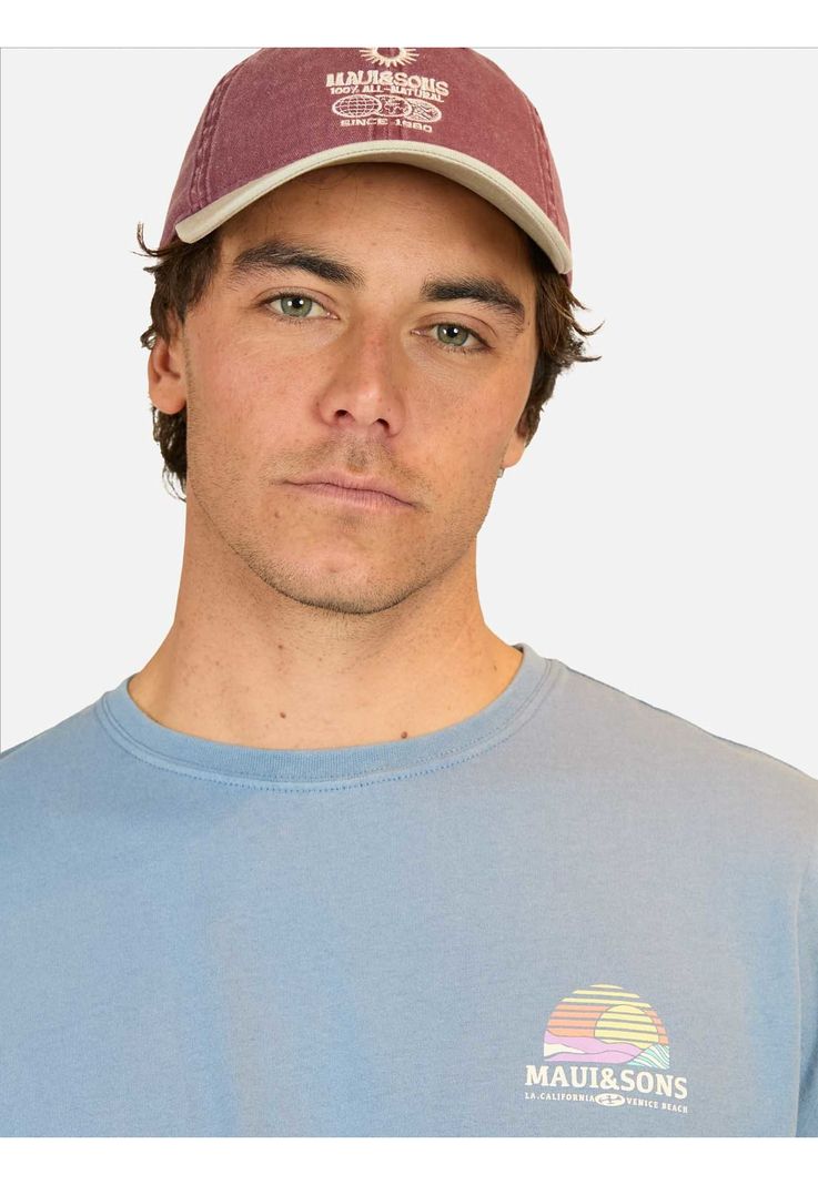 Polera MC Portraid Sunset Azul Hombre Maui And Sons-3