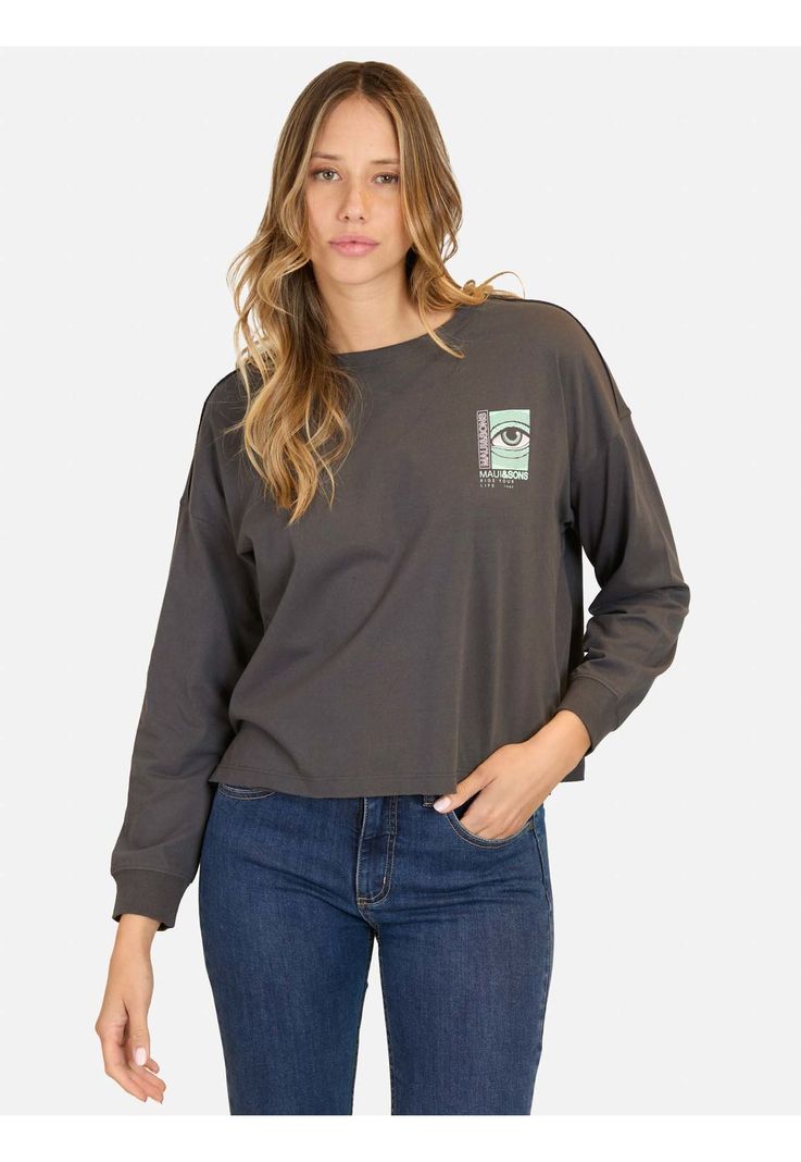 Polera ML Endless Gris Mujer Maui And Sons-0