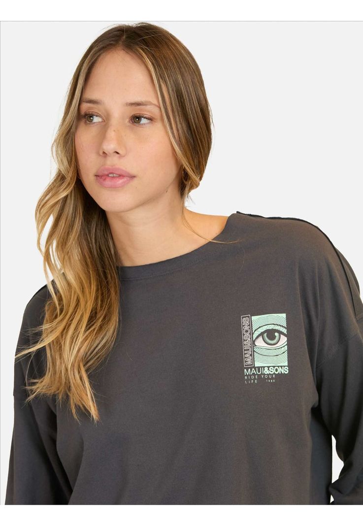Polera ML Endless Gris Mujer Maui And Sons-2