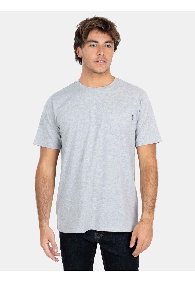 Polera MC Pocket Labels Gris Hombre Maui And Sons-0