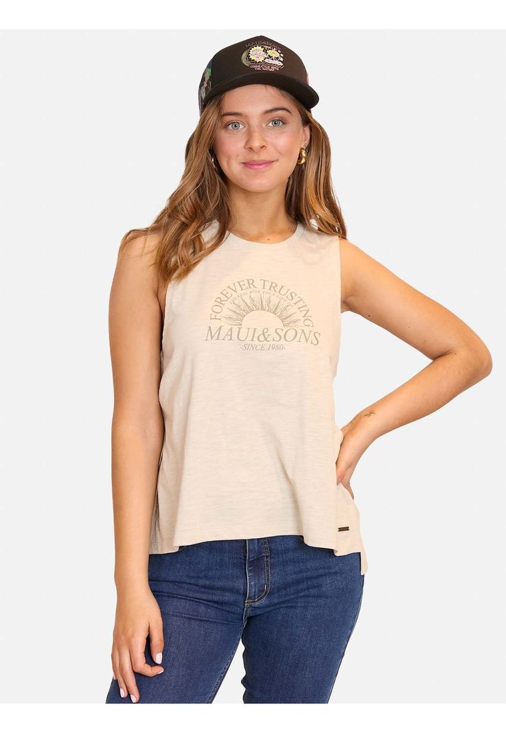 Polera MC Forever Trusting Beige Mujer Maui And Sons-0