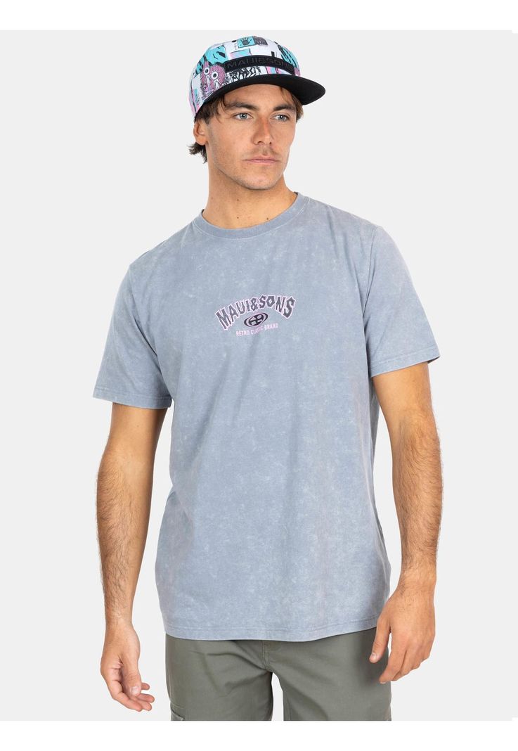 Polera MC Retro Classic Gris Hombre Maui And Sons-0