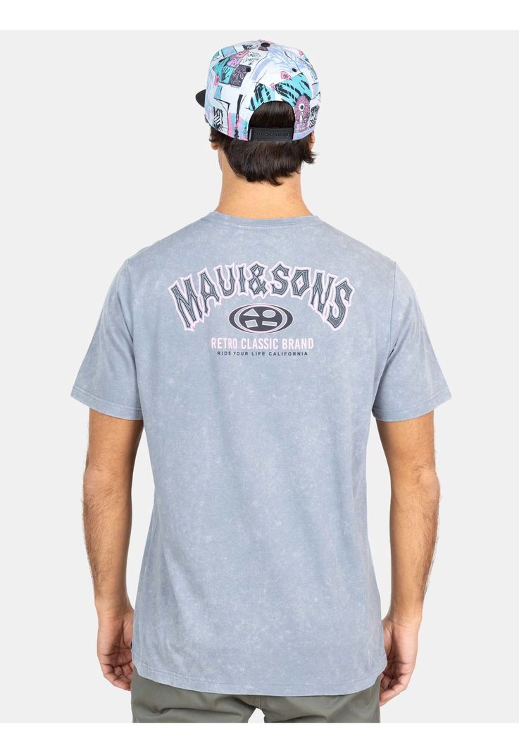 Polera MC Retro Classic Gris Hombre Maui And Sons-1