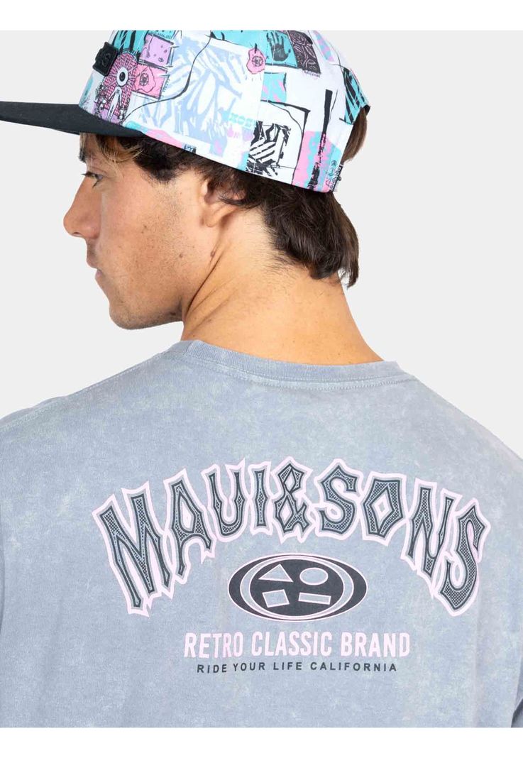 Polera MC Retro Classic Gris Hombre Maui And Sons-3