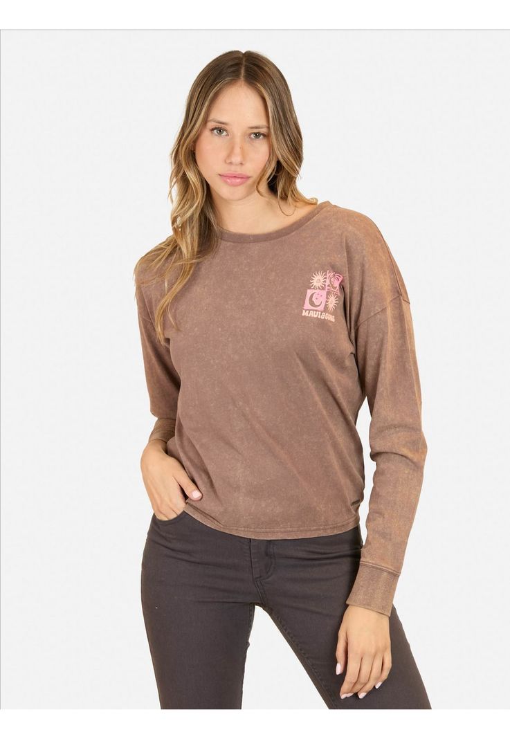 Polera ML Tidal Café Mujer Maui And Sons-0