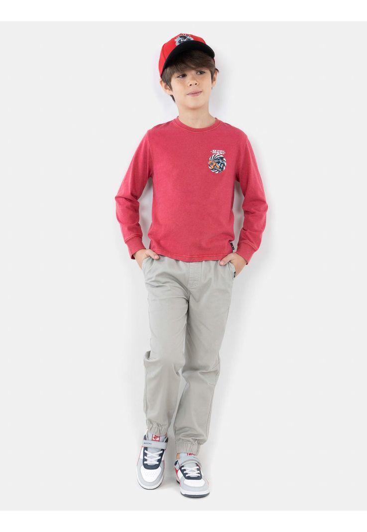 Polera ML Sharkman Rojo Niño Maui And Sons-3