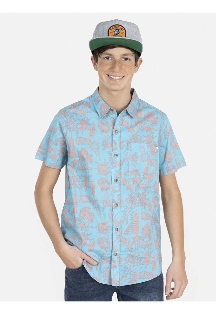 Camisa HIBISCUS ART Juvenil Multicolor Maui and Sons-0