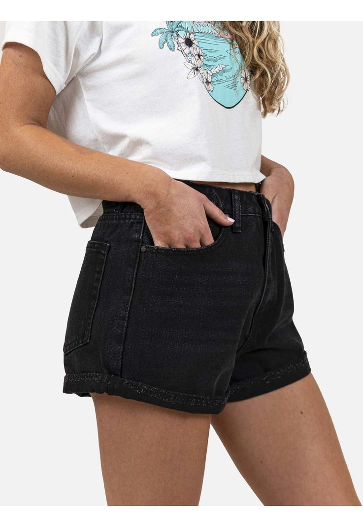 Short Jeans 5B636 Mujer Negro Maui And Sons-2