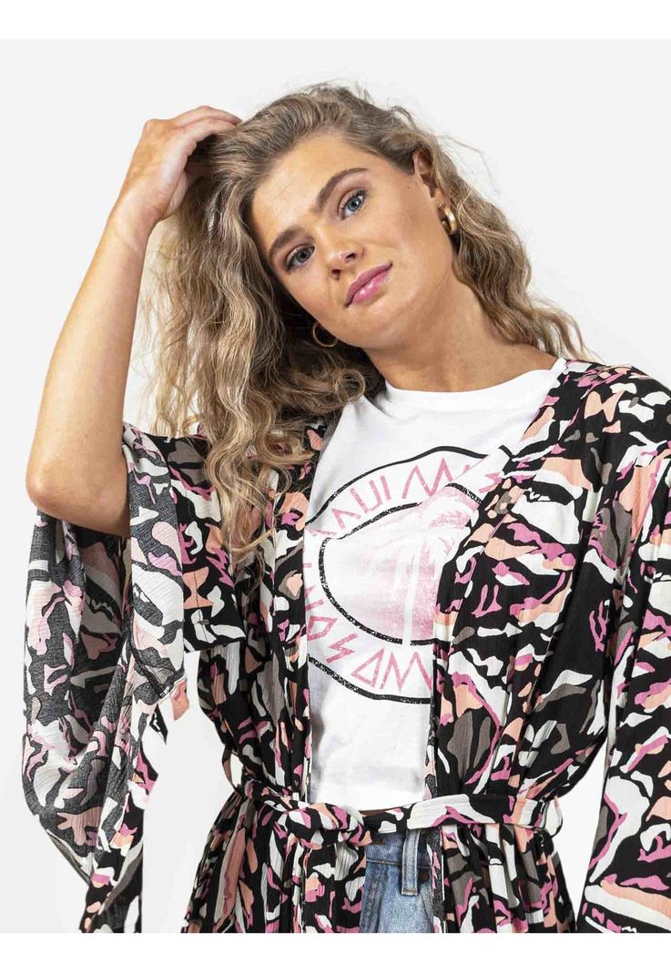 Blusa ABSTRACT ART KIMONO Mujer Multicolor Maui and Sons-3