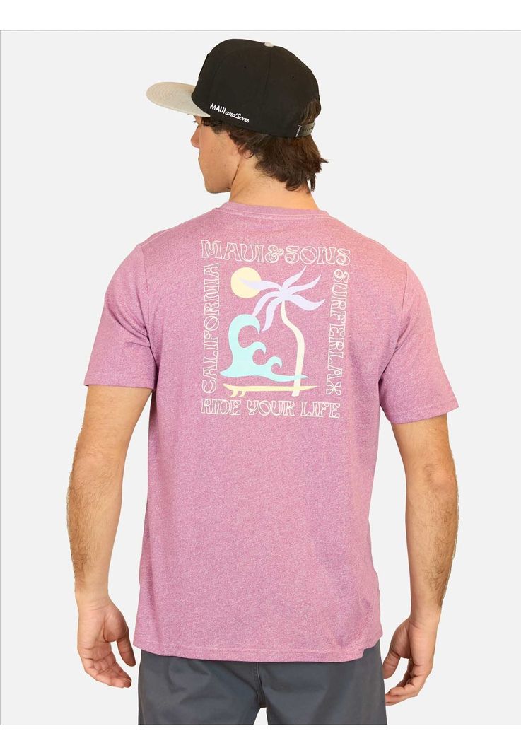Polera MC Maui Beach Burdeo Hombre Maui And Sons-1