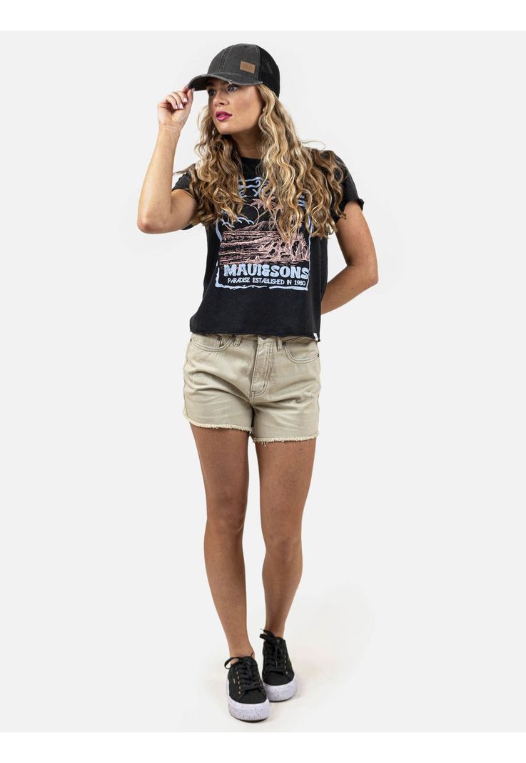 Short Jeans 5B1939 Mujer Verde Maui And Sons-3