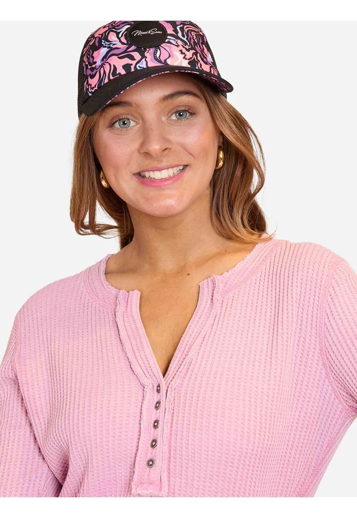 Poleron Bonded Wcky Crew Neck Rosado Mujer Maui and Sons-3