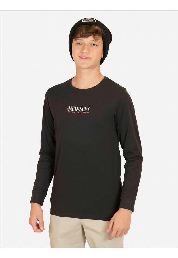 Polera ML Pineapple Negro Infantil Maui And Sons-0
