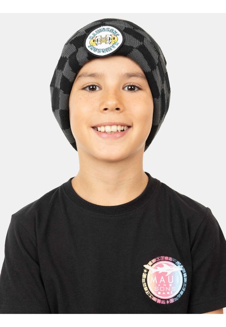 Gorro Inside Peace Beanie Negro Niño Maui And Sons-0