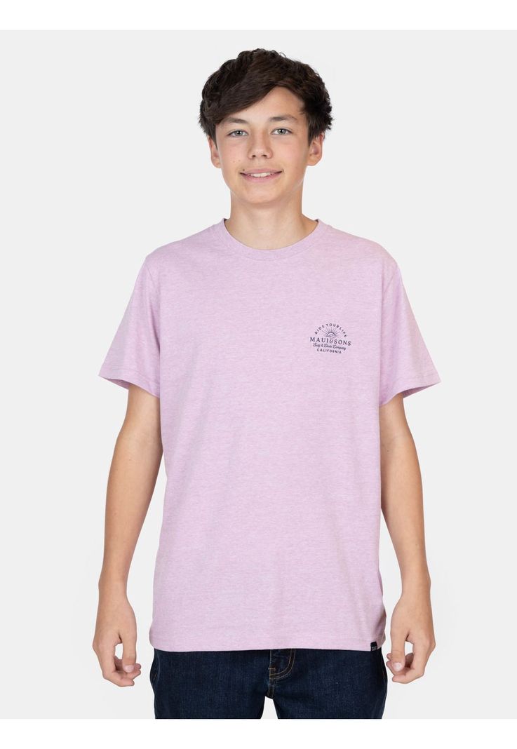 Polera MC Cielo Playero Burdeo Infantil Maui And Sons