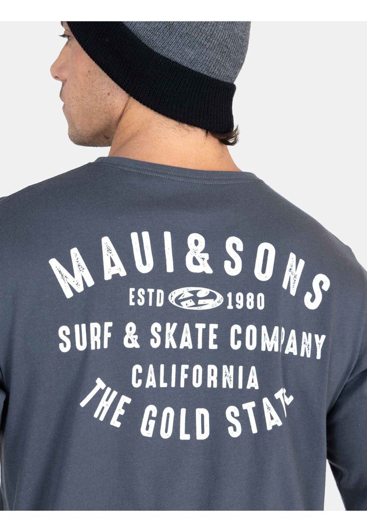 Polera ML Golden Gris Hombre Maui And Sons-2