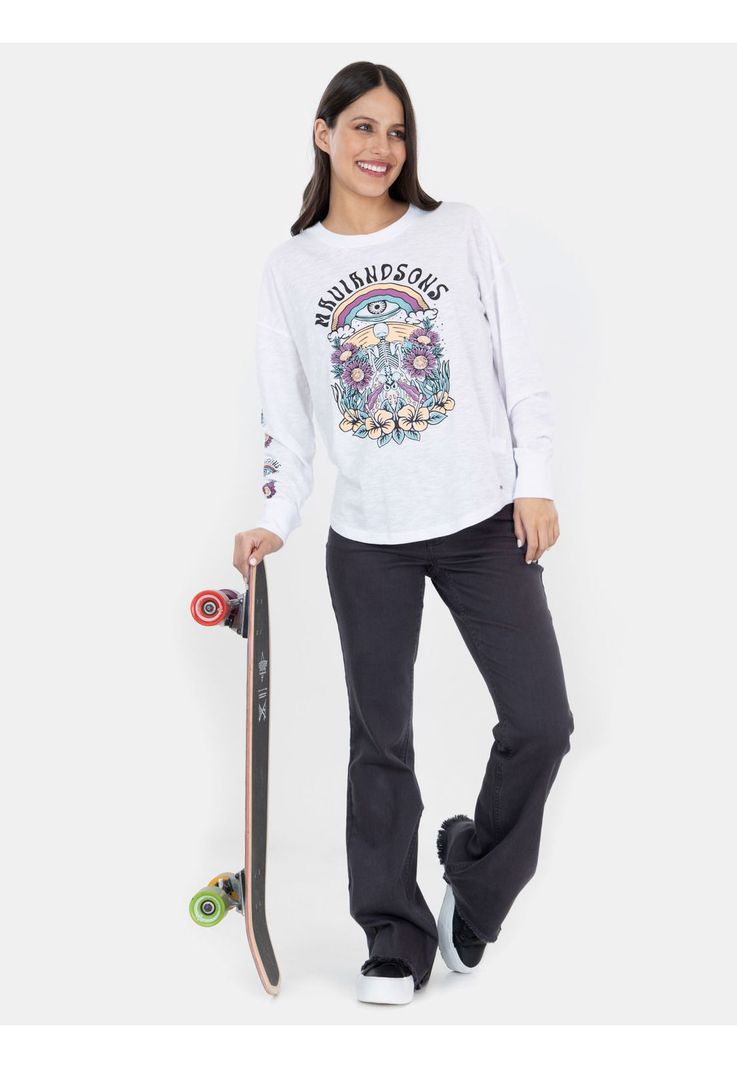 Polera ML Meditation Blanco Mujer Maui And Sons-2