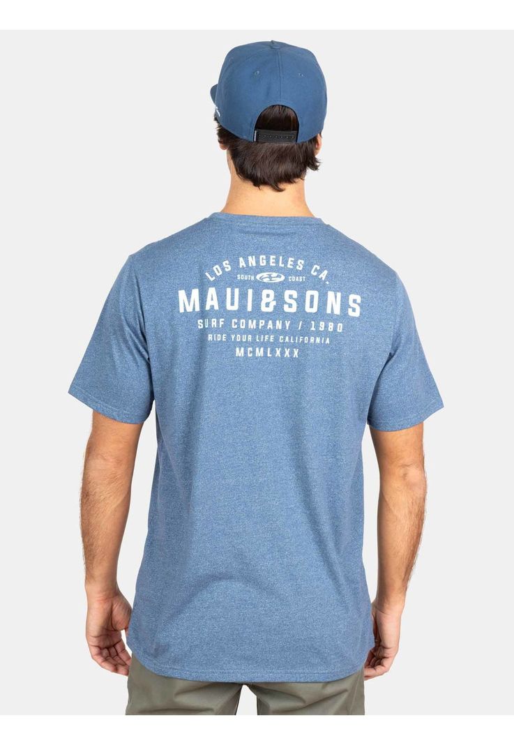 Polera MC Retro Swell Azul Hombre Maui And Sons-1