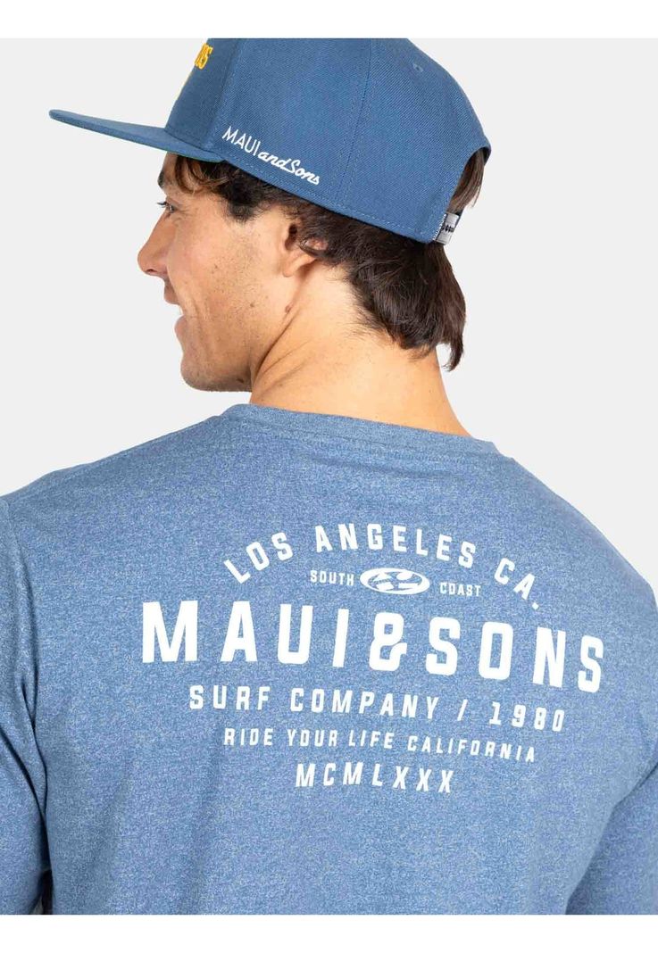 Polera MC Retro Swell Azul Hombre Maui And Sons-3