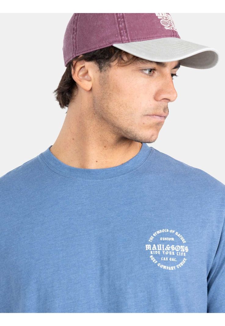 Polera MC Mel. Branded Celeste Hombre Maui And Sons-3