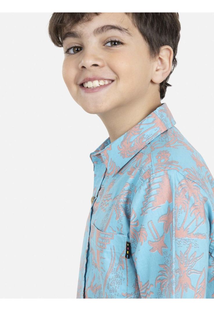 Camisa HIBISCUS ART Niño Multicolor Maui and Sons-3