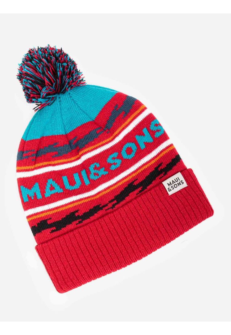 Gorro Snow Seasson Beanie Rojo Oscuro Niño Maui And Sons-0